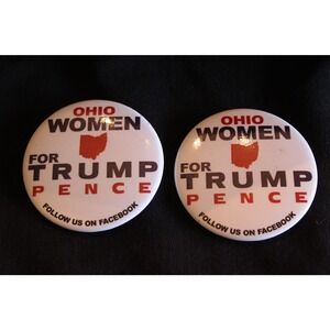 Lot of two Ohio Woman for Trump Pence Political Buttons Badge